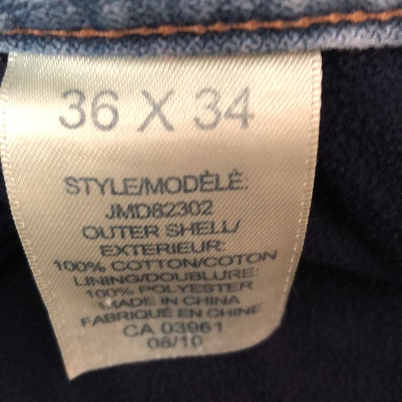 WINDRIVER FLEECE LINED COLD WEATHER WARM RELAXED FIT SHORTENED JEANS 36x26  #054 - Picture 8 of 8